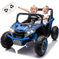 Xuanlur 24V 7AH 2 Seater Ride on Toys for Big Kids w/ 20" Large Seat, Remote Control, Bluetooth, 2X200W Powerful Motors, MP3, Lights, Power Car Wheels for Boys Girls, Blue