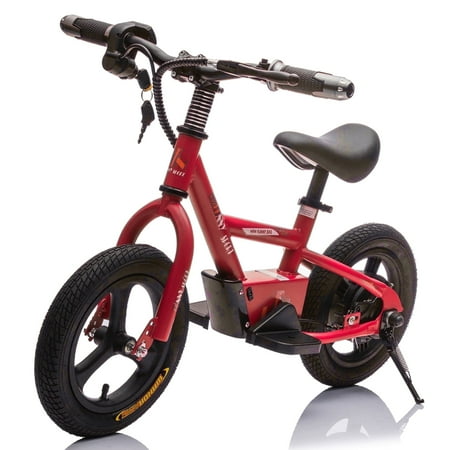Xuanlur 24V Kids Ride on Electric Dirt Bike, 9.32MPH Fast Speed Electric Ride on Motorcycle, Height Adjustable PU Seater, Key Start, Hand-Operated Brakes Electric Balance Bike Up for Ages 3+, Red