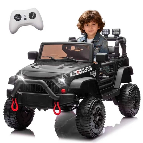 Xuanlur 24V Ride on Car for Kids, Battery Powered Electric Car w/Remote Control, 400W Motor, 4 Wheel Suspension, Bluetooth, Power Display, 5 Mph Max Speed, Ride on Toys for Kids Aged 3+ (Black)