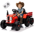 thumbnail image 1 of Xuanlur 24V Ride on Toy for Big Kids, 24V Ride on Tractor w/Remote Control, 400W Motor, Kids Electric Vehicles Ride On Tractor Car for Ages 3+, USB, LED light, Bluetooth, 3 Speed Adjustable (Red), 1 of 7