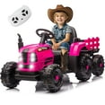 thumbnail image 1 of Xuanlur 24V Ride on Toy for Big Kids, 24V Ride on Tractor w/Remote Control, 400W Motor, Kids Electric Vehicles Ride On Tractor Car for Ages 3+, USB,LED light, Bluetooth,3 Speed Adjustable(Rose Red), 1 of 7
