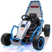 Xuanlur 24V Electric Go Kart for Kids Age 6-12, Drift Kart w/400W Motors, 8.5 MPH, Front EVA Wheel & Metal Frame, Ride on Toys w/Music & Lights, 360  Drift Mode, 5 Point Harness, Blue