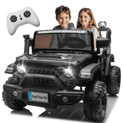 Xuanlur 24V Ride on Toys for Big Kids, 2 Seater Ride on Cars with Remote Control, 400W Motor, Ride on Truck w/ 20in Seat, 3 Speeds, Lights, Bluetooth, Electric Car for Kids 3-8, Capacity 110 lb-Black