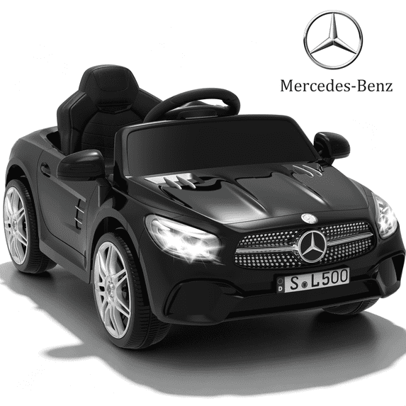 Licensed Benz CLS 350 12V Electric Ride on Car with Bluetooth Music, LED Lights, Spring Suspension, Toddler First Car, Battery Powered Electric Vehicle with Parent Remote Control (Black)