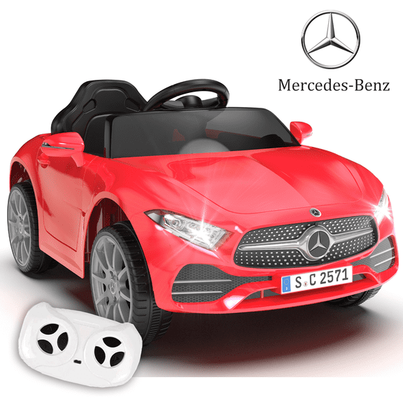 Licensed Benz CLS 350 12V Electric Ride on Toys with Bluetooth Music, LED Lights, Spring Suspension, Power Car Wheels, Electric Car for Kids with Parent Remote Control (Red)