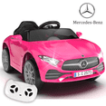 thumbnail image 1 of Licensed Benz CLS 350 12V Electric Ride on Toys with Bluetooth Music, LED Lights, Spring Suspension, Power Car Wheels, Electric Car for Kids with Parent Remote Control (Pink), 1 of 8