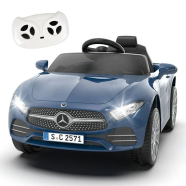 BCARORUR Licensed Benz CLS 350 12V Electric Ride on Toys with Parent Remote Control, Spring Suspension, Electric Car for Kids, Power Car Wheels with Bluetooth Music, LED Lights (Dark Blue)