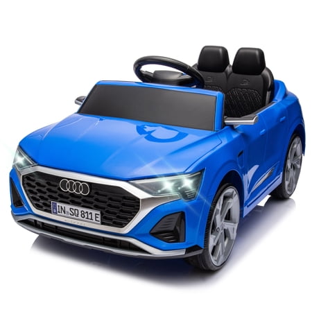 Xuanlur 12V Electric Ride on Toys , Electric Car for Kids, Ride On Car with Bluetooth Music, LED Lights (Dark Blue)