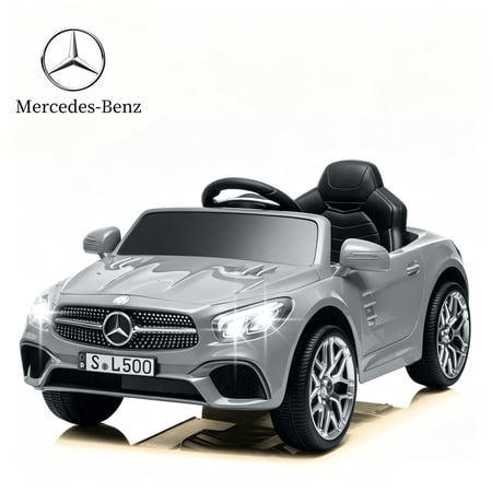 Xuanlur 12V Power Ride on Toys for Toddlers, Licensed Mercedes-Benz Ride on Cars for Kids, Kid Electric Car, Aged 1-4Y, Grey