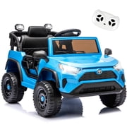 Xuanlur Licensed Toyota RAV4 12V Ride on Truck Car for Kids Ages 1-4 Y w/Remote Control, 12V Battery Power Electric Car, 4 Wheel Suspension, LED Lights, Bluetooth, Music Play, Birthday Gift, Blue