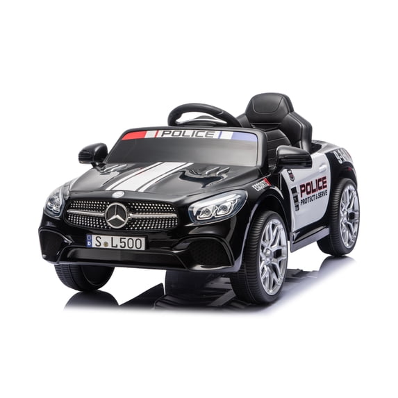Xuanlur 12V Power Ride on Toys for Toddlers, Licensed Mercedes-Benz Ride on Cars for Kids, Kid Electric Car, Aged 1-4Y, Black Police Car