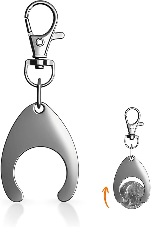 BCB Metal Coin Holder Keychain – Zinc-Coated Quarter Case for Parking, Toll Booths, Vending Machines & Arcade – Flip-Lid Change Dispenser Key Ring