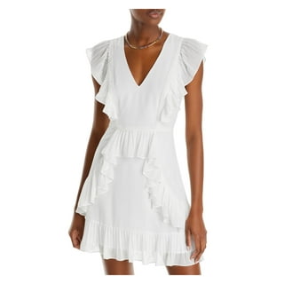 Bcbg white ruffle dress online