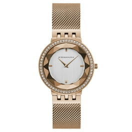 Women s BCBGMAXAZRIA Crystallized Dial Two Tone Steel BCBG Watch BG50678015 Walmart