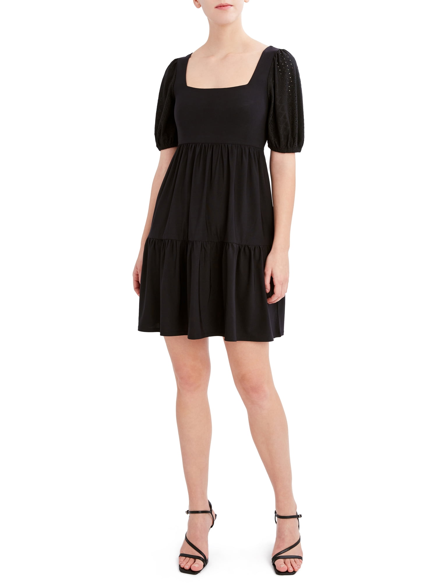 BCBG Paris Women's Knit Eyelet Sleeve Dress - Walmart.com