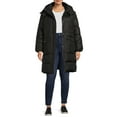 BCBG Paris Women's Plus Size Long Puffer Coat with Hood