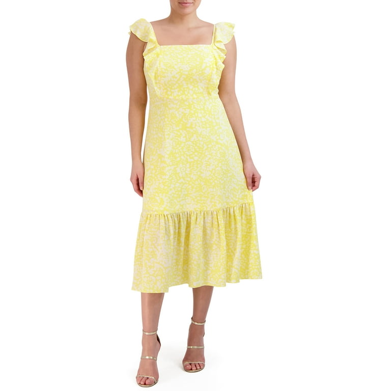Adjustable Straps Flowing Ruffled Print Beach Dress Adjustable Straps Flowing Ruffled Print Beach Dress