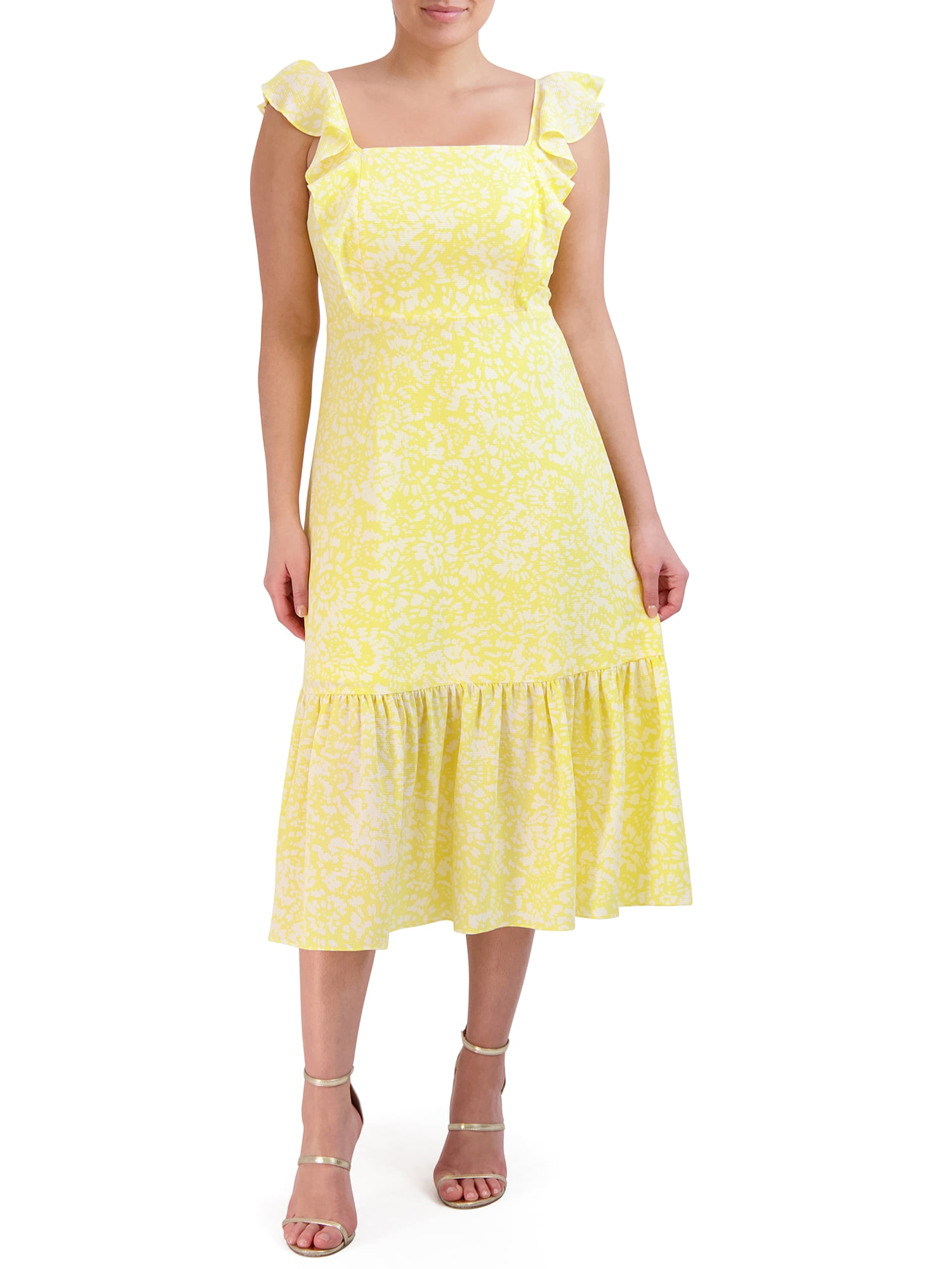 BCBG Paris Women's Ruffle Midi Dress