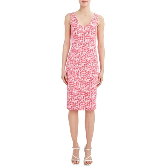 BCBG Paris Women's V-Neck Jersey Midi Dress