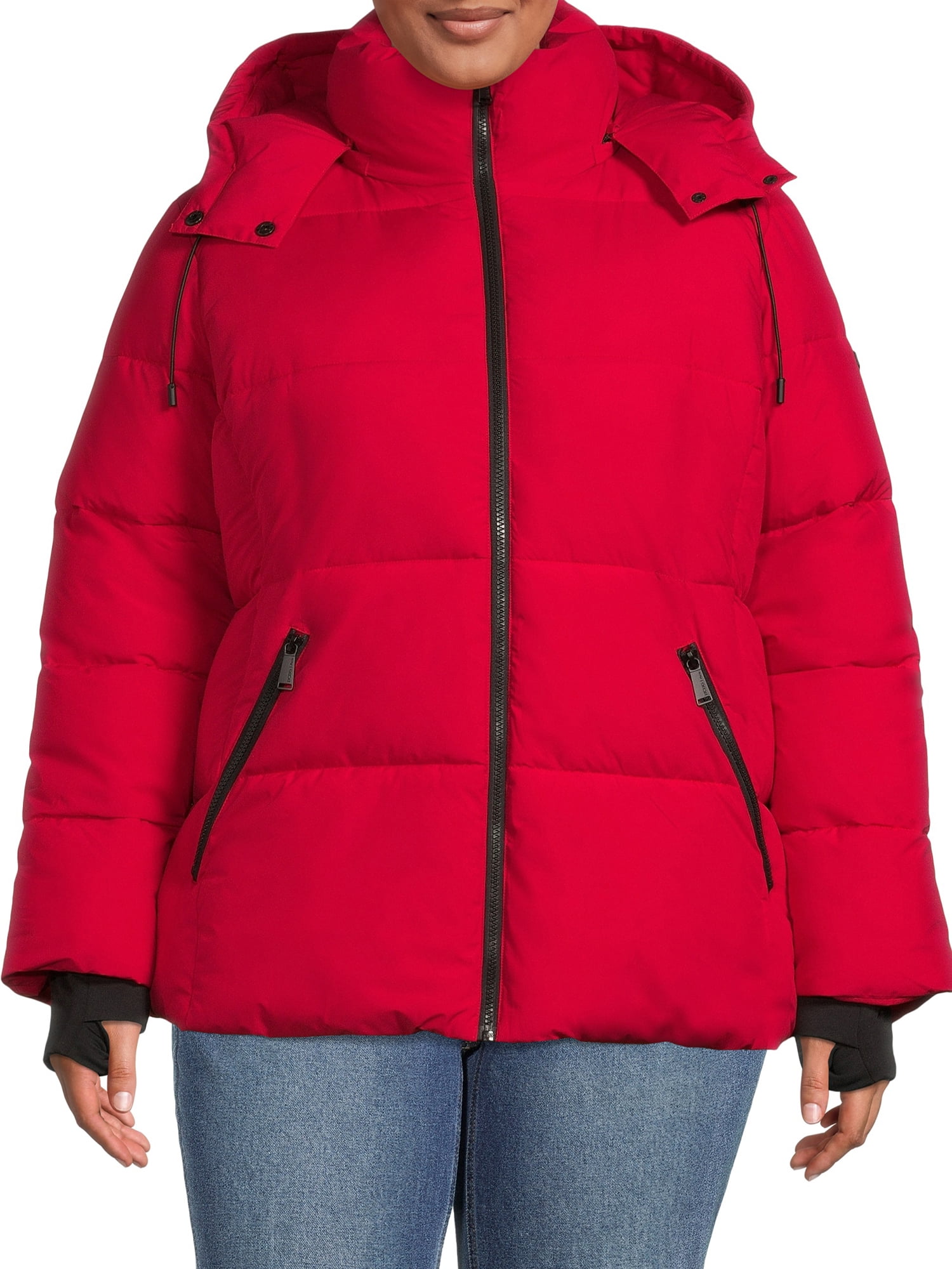 BCBG Paris Women's and Women's Plus Cloud Puffer Coat with Hood, Sizes