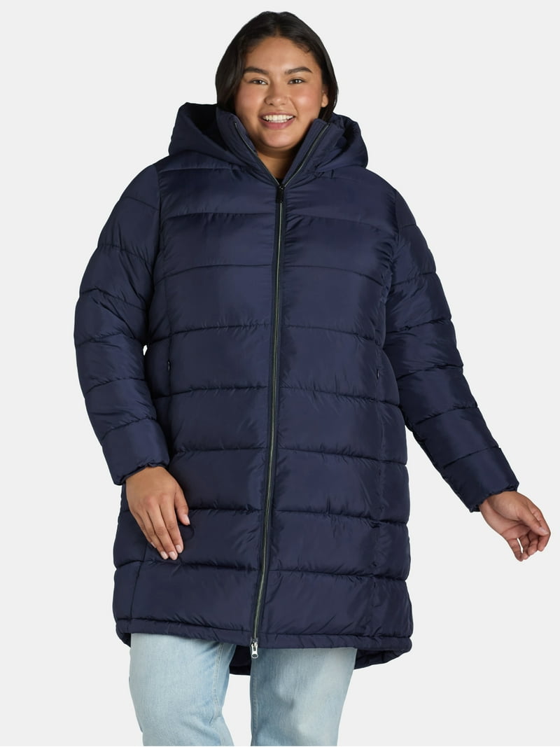 BCBG Paris women's Long Hooded Puffer Coat - Walmart.com