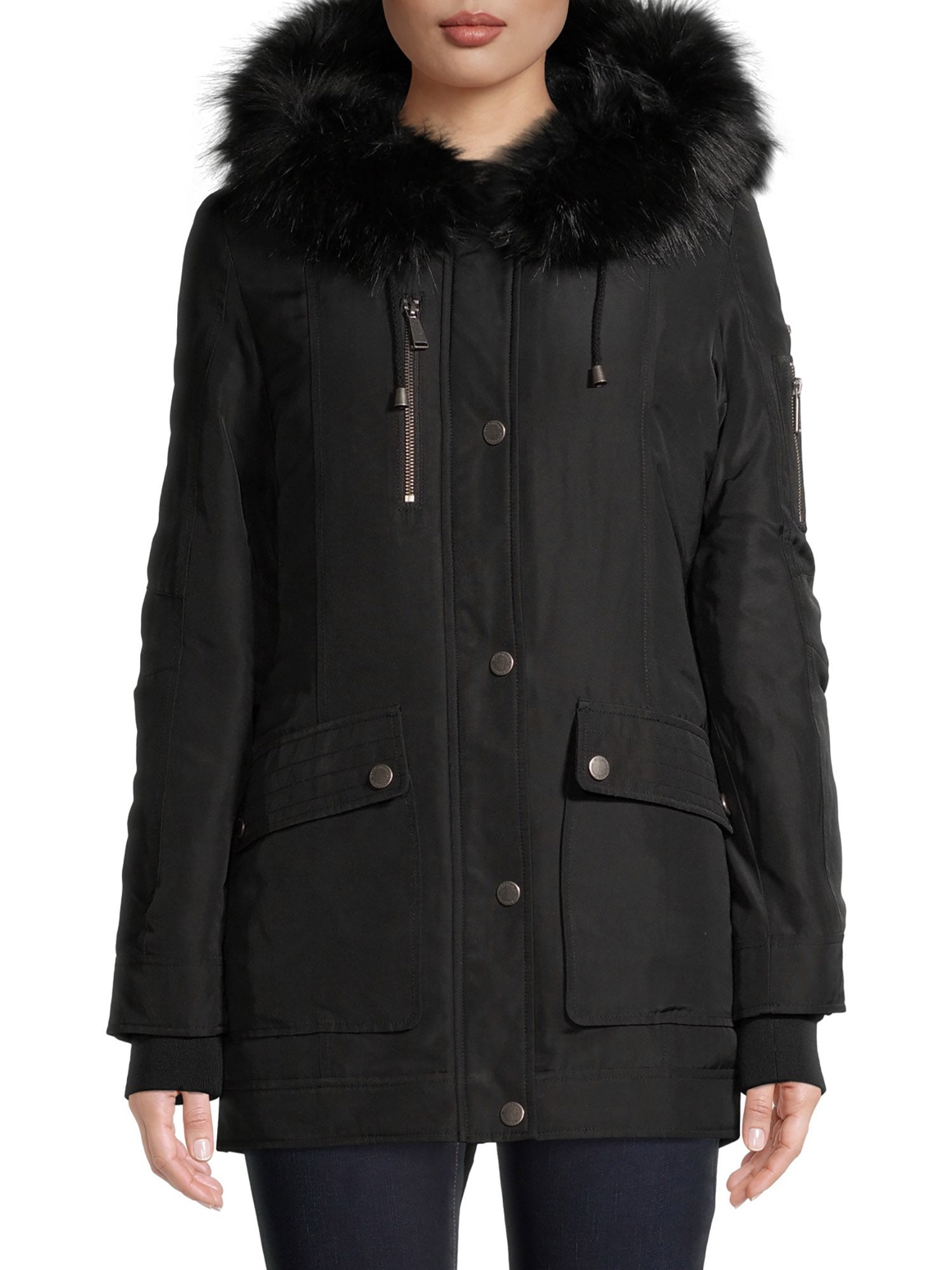 Bcbg faux fur trim hooded parka best sale