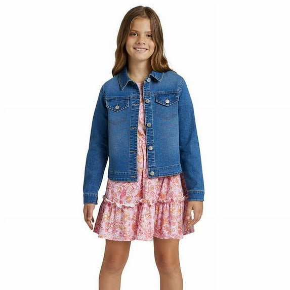 BCBG Youth Dress & Denim Jacket Set | M (10/12), Pink