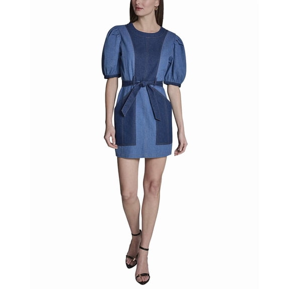 BCBG womens A-Line Dress, 0, Blue