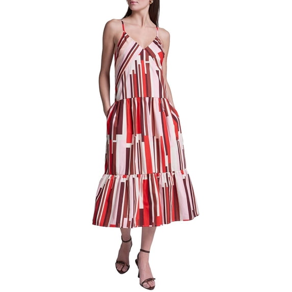 BCBG womens Shift Dress, 8, Red