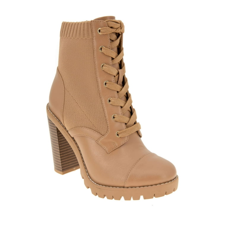 Zip front heeled boots top