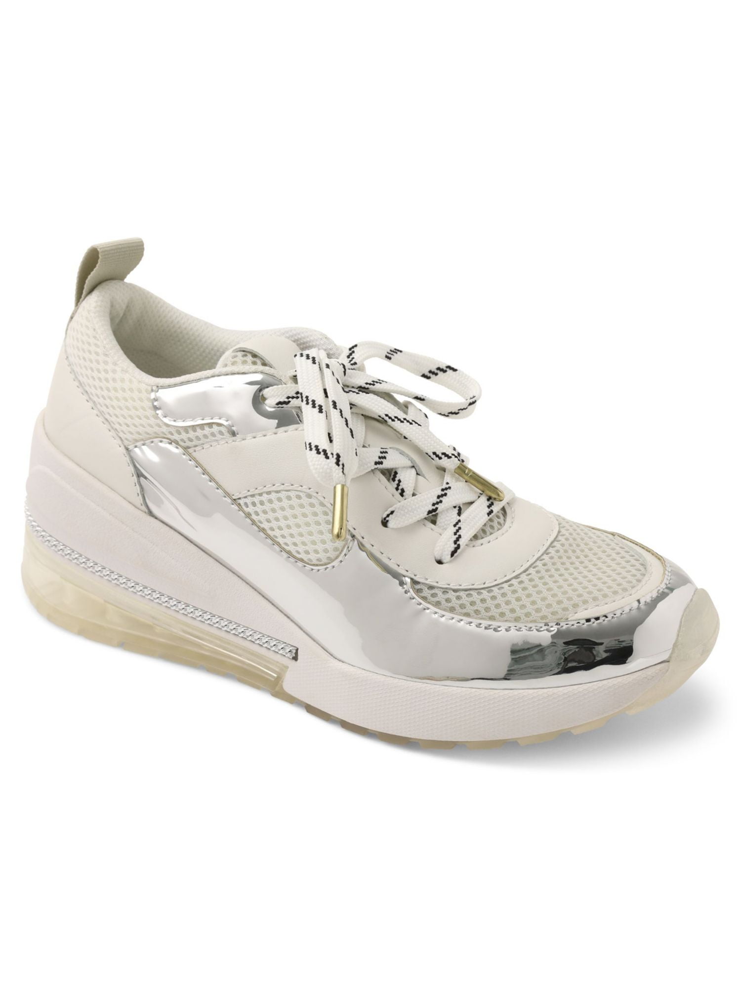 BCBGENERATION Womens White Round Toe Lace Up Athletic Sneakers Shoes 10 Walmart