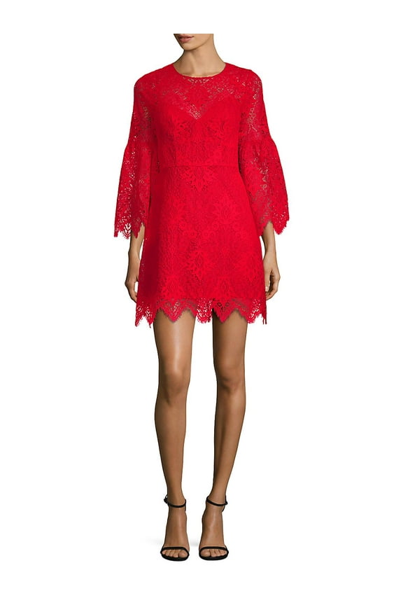 Lace A-Line Bell-Sleeve Dress