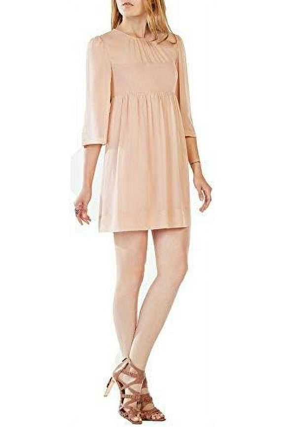 Morgan Silk Chiffon Dress, Medium, Antique Rose