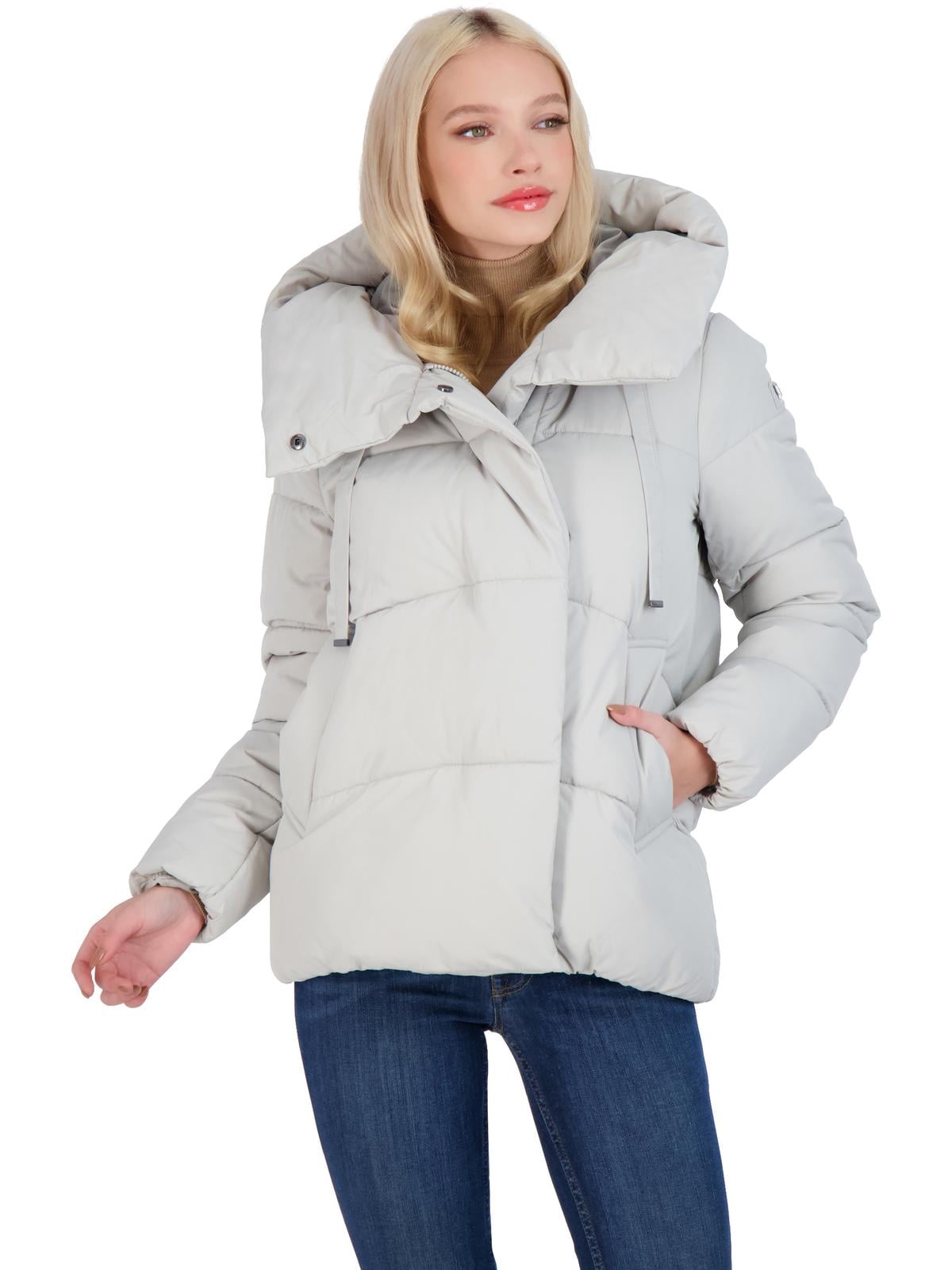 BCBGMAXAZRIA Women’s Quilted Winter Puffer Coat with Oversized Hood ...