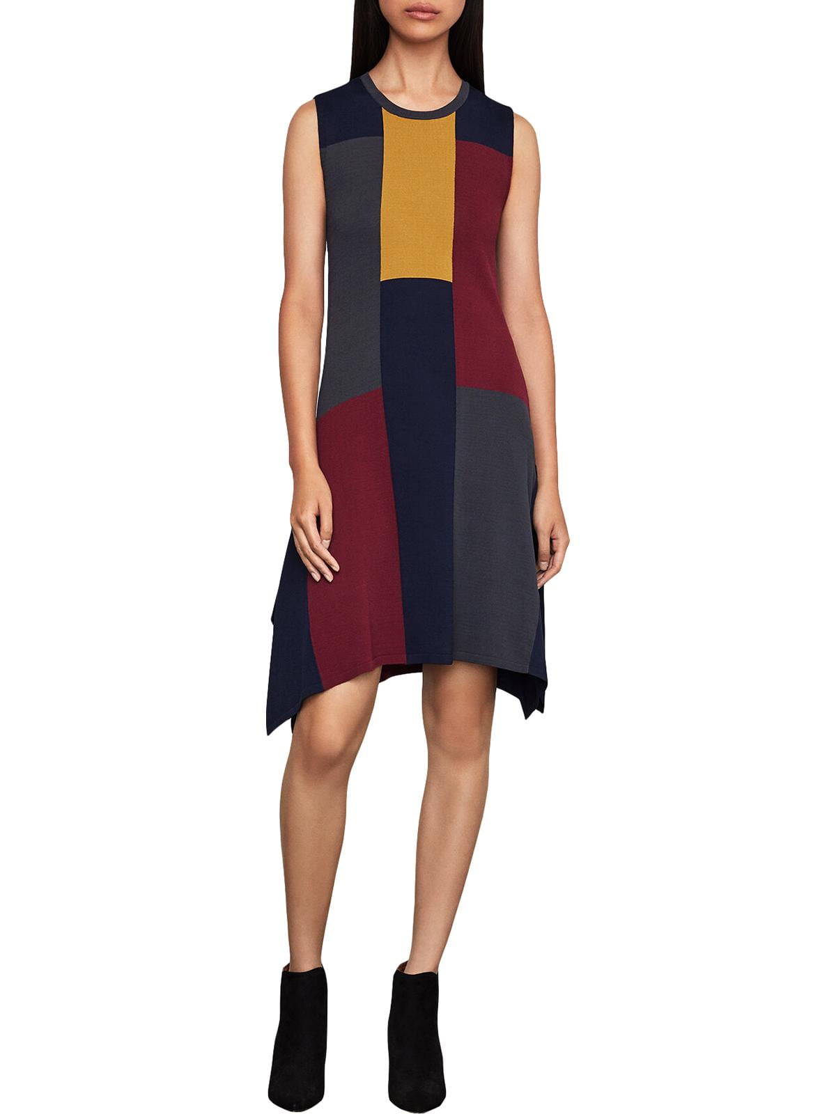BCBGMAXAZRIA Womens Katya Asymmetrical Colorblock Sweaterdress Multi XXS -  Walmart.com