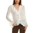 thumbnail image 1 of BCBGMAXAZRIA womens BCBGeneration Ruffle Blouse, l, White, 1 of 3