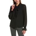 thumbnail image 1 of BCBGMAXAZRIA womens  Bow Blouse, xs, Black, 1 of 3