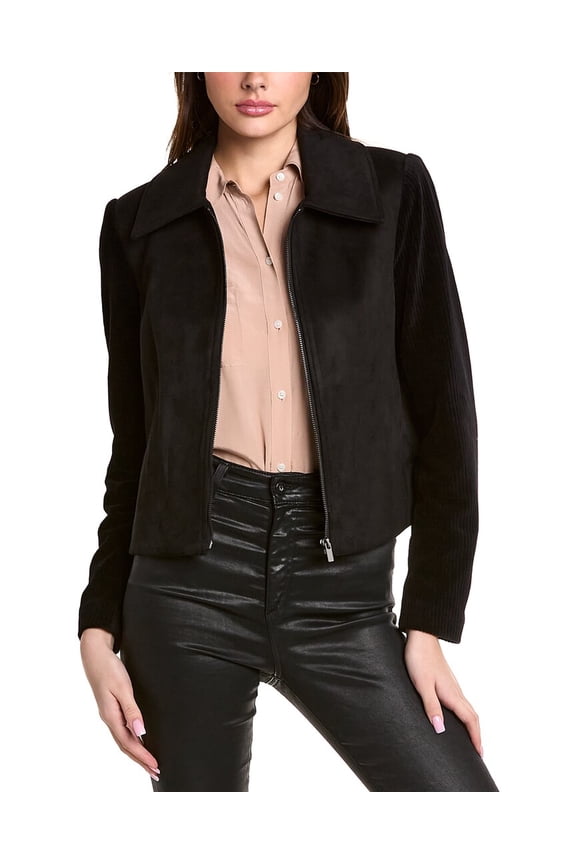 womens Corduroy Sleeve Jacket, xs, Black