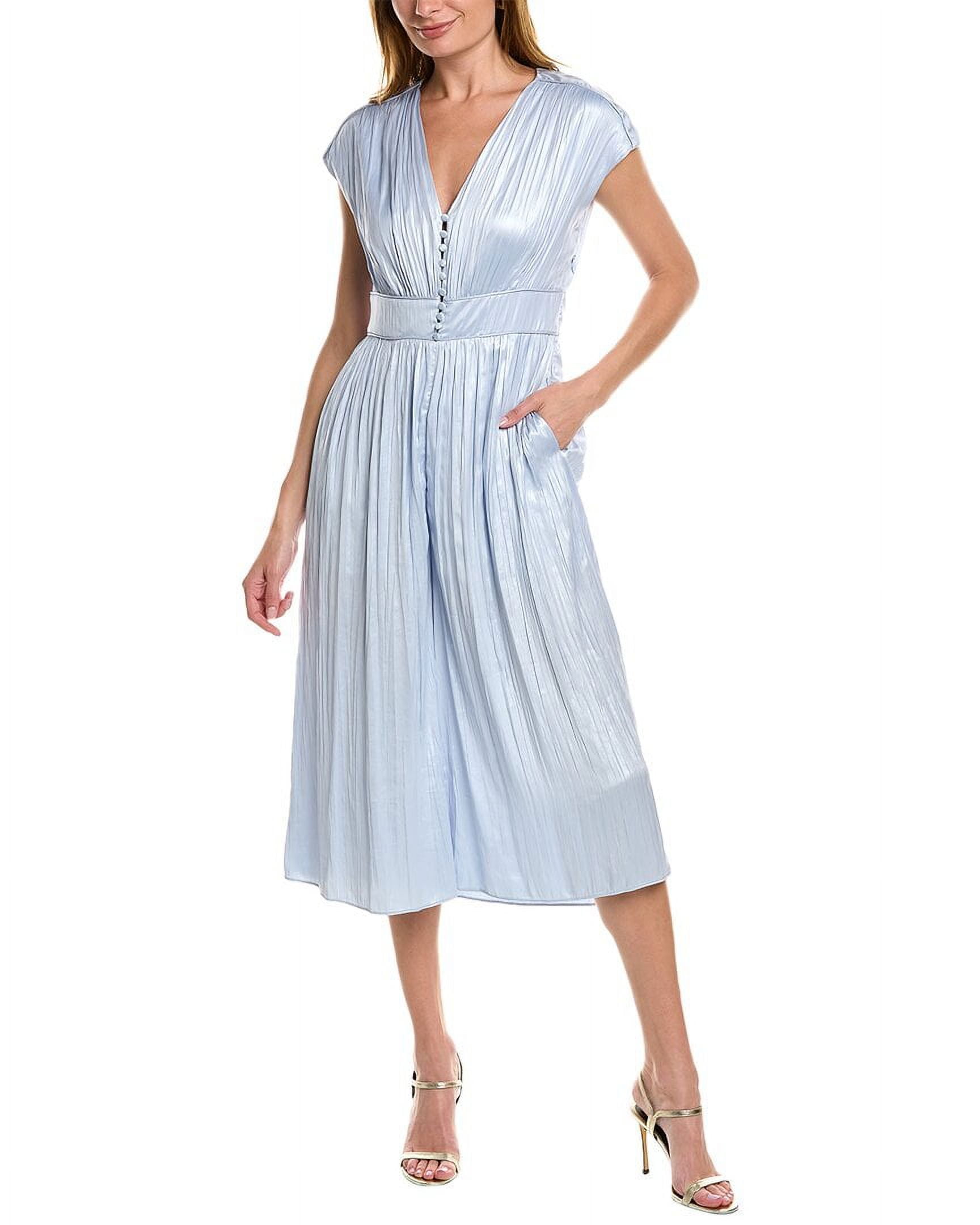 BCBGMAXAZRIA womens Crimped Satin Jumpsuit, 2, Blue - Walmart.com