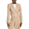 thumbnail image 1 of BCBGMAXAZRIA womens  Cropped Front Tie Linen-Blend Jacket, 4, Brown, 1 of 3