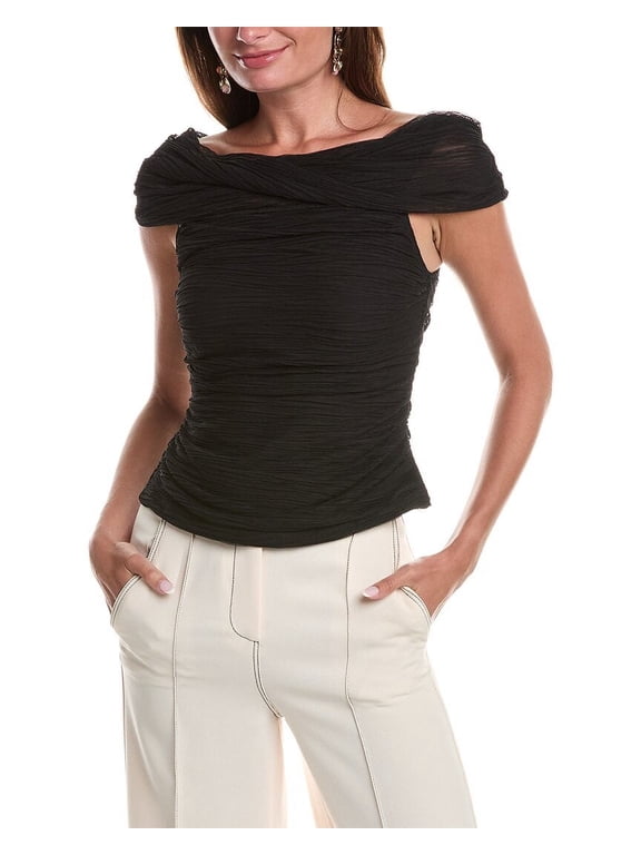 womens Off-the-Shoulder Top, XXS, Black