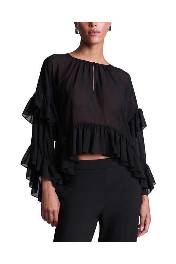 womens Ruffle Swing Top, s