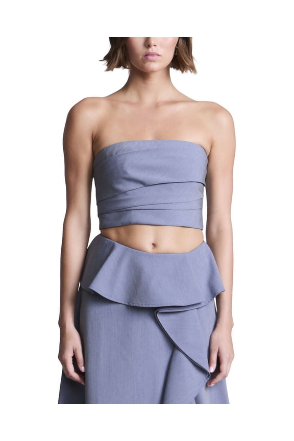 womens Solid Suiting Fabric Bustier, 8