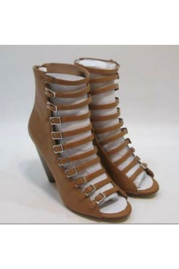 Alise Leather Heeled Sandal, 8.5, Brown