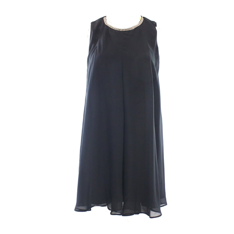 Bcbgeneration Black Women s Size Medium Shift Embellished Neck Dress