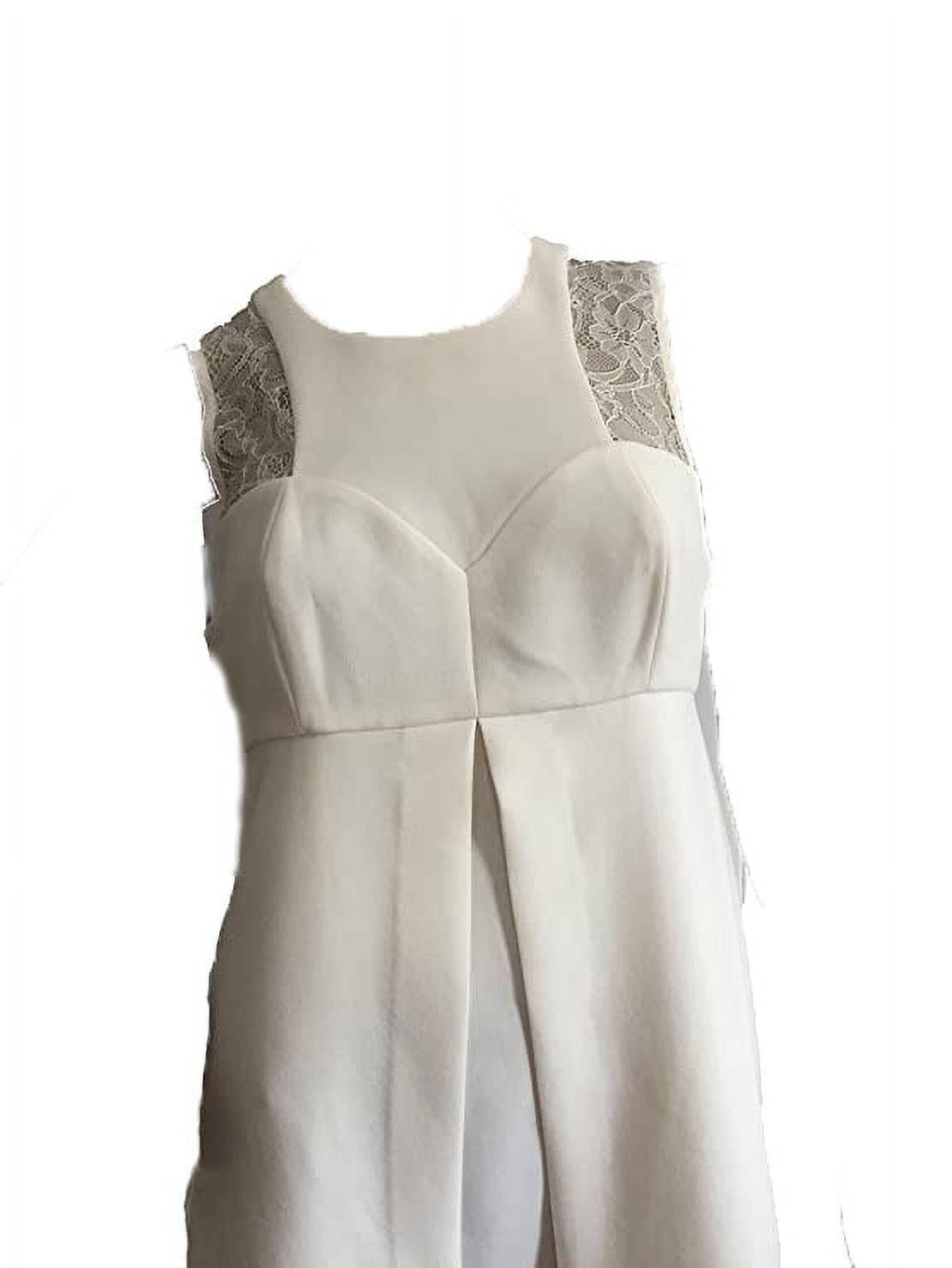 Bcbgeneration Lace Inset Back Cutout Babydoll Dress Whisper white, 4