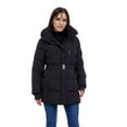 thumbnail image 1 of BCBGeneration Women's Belted Active Puffer Coat with Hood (Black, XL), 1 of 5