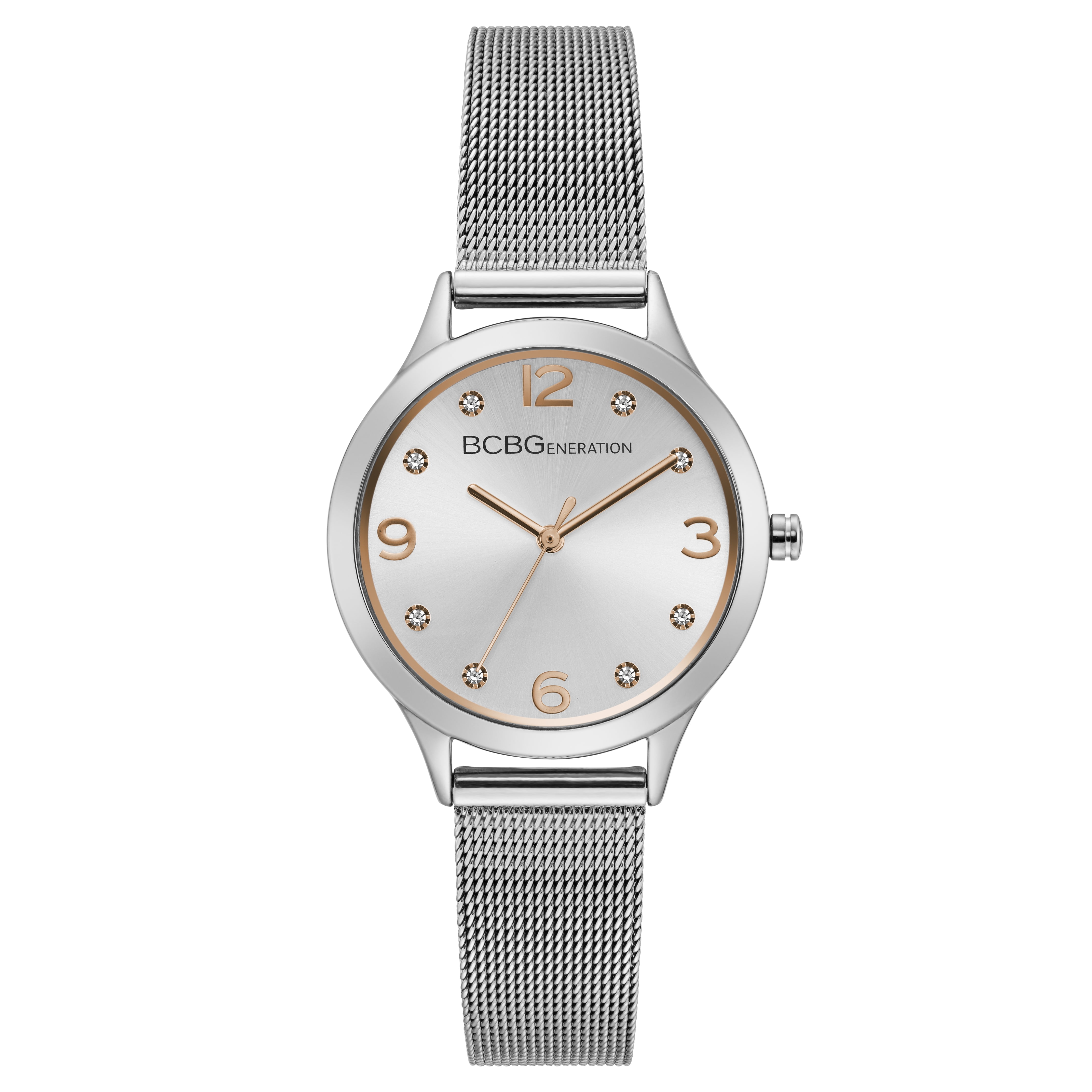BCBGeneration Women s Classic Logo Mesh Bracelet Watch Walmart
