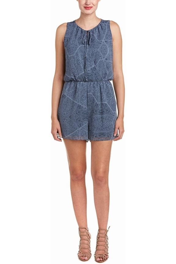Women's Tie Neck Romper, Vintage Combo, Large