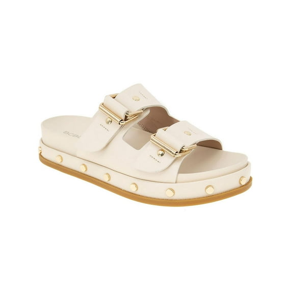 BCBGeneration Womens Bamba Leather Studded Slide Sandals